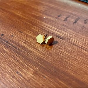 Gold Hexagon Stud Earrings